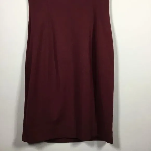 DKNY Burgundy Closet Staple Minimalist Classic Formal Sleeveless Dress Size 4 - Picture 9 of 9